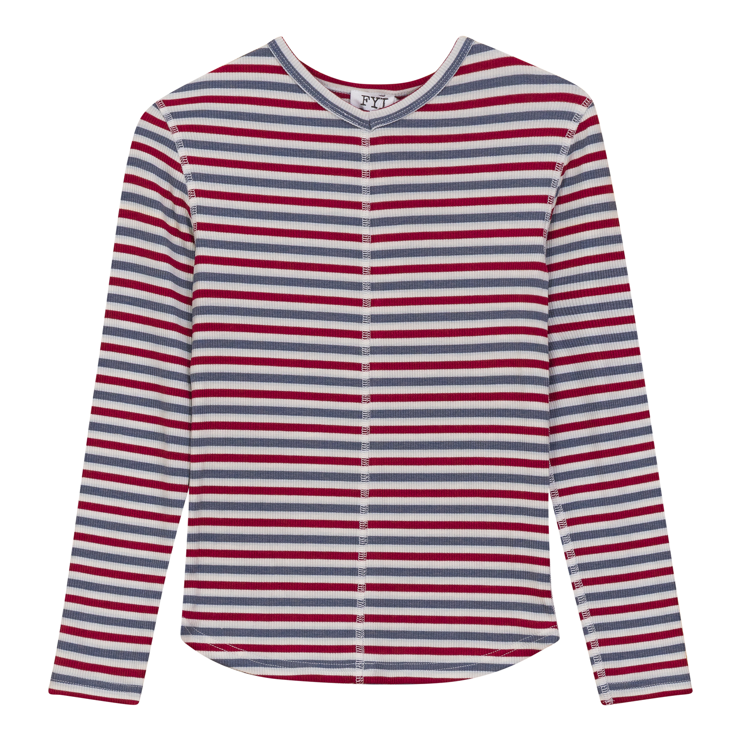 Striped Vneck Tshirt Multi