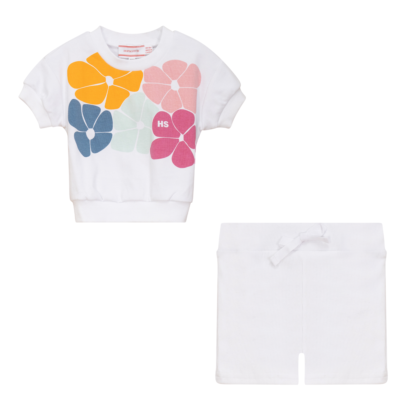 Flower Print 2Pc Set White