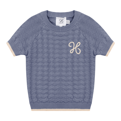 Diamond Textured Sweater Blue Grey