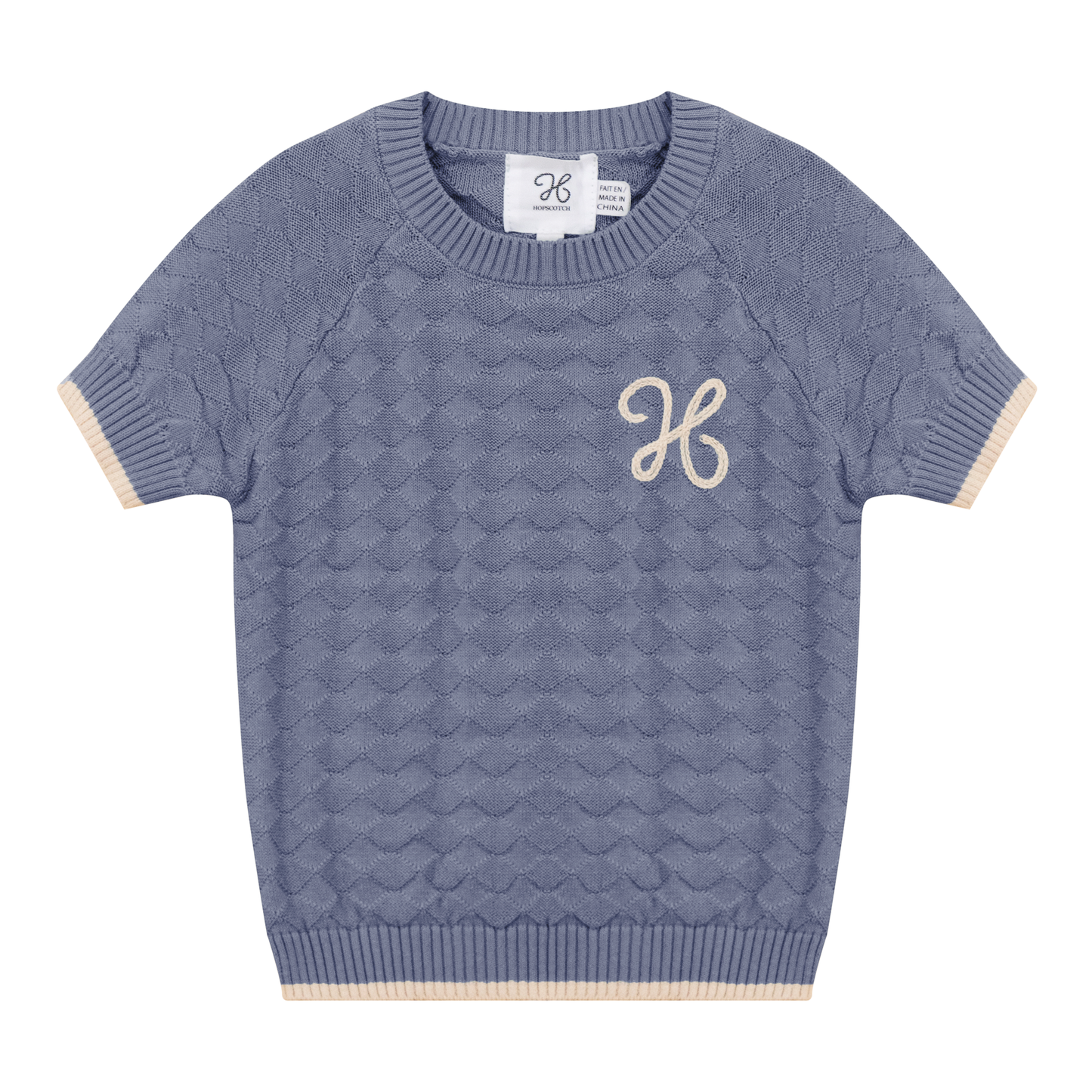 Diamond Textured Sweater Blue Grey