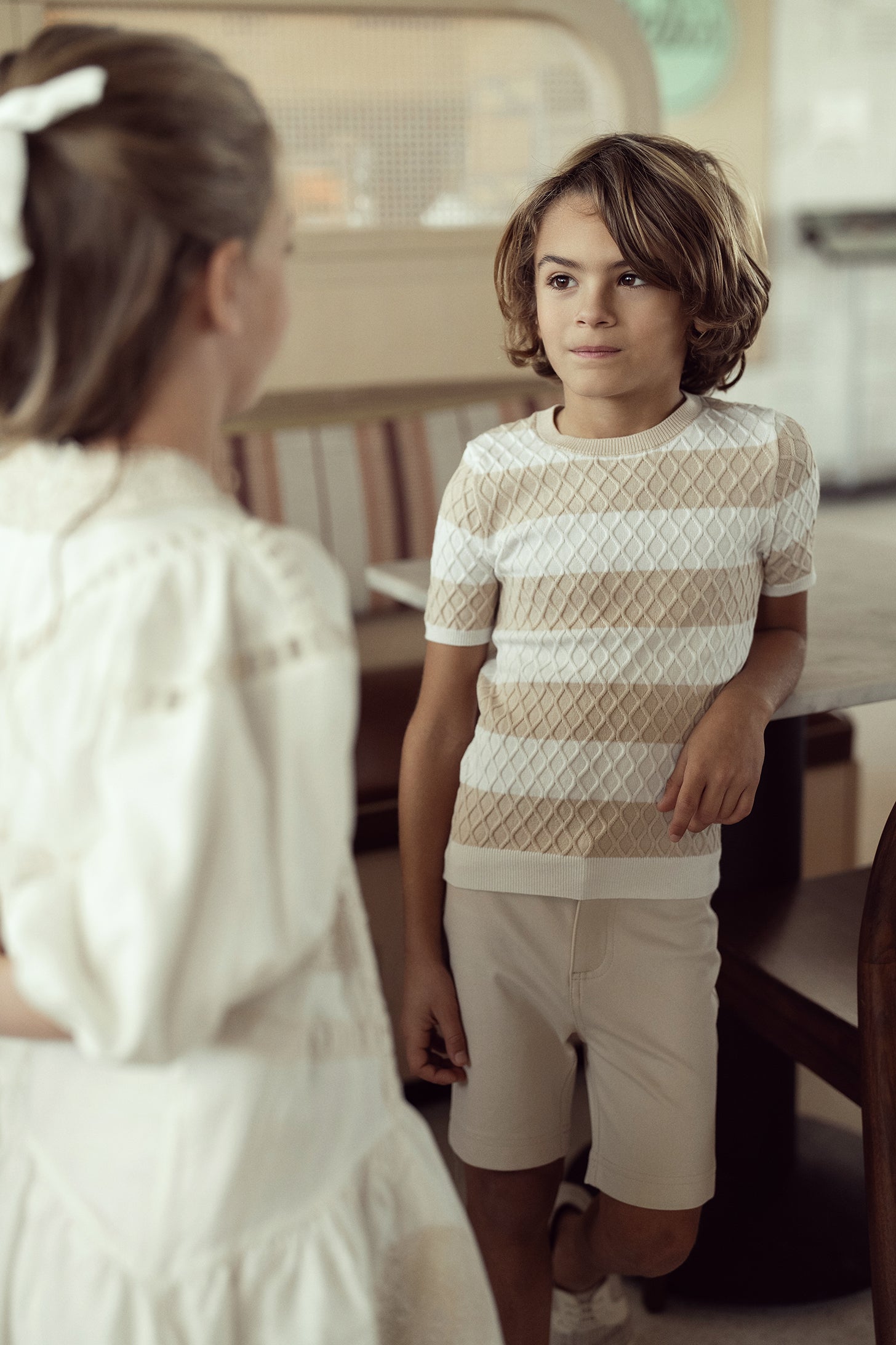 Honeycomb Stripe Knit Top