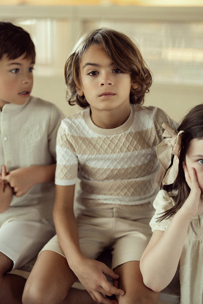 Honeycomb Stripe Knit Top