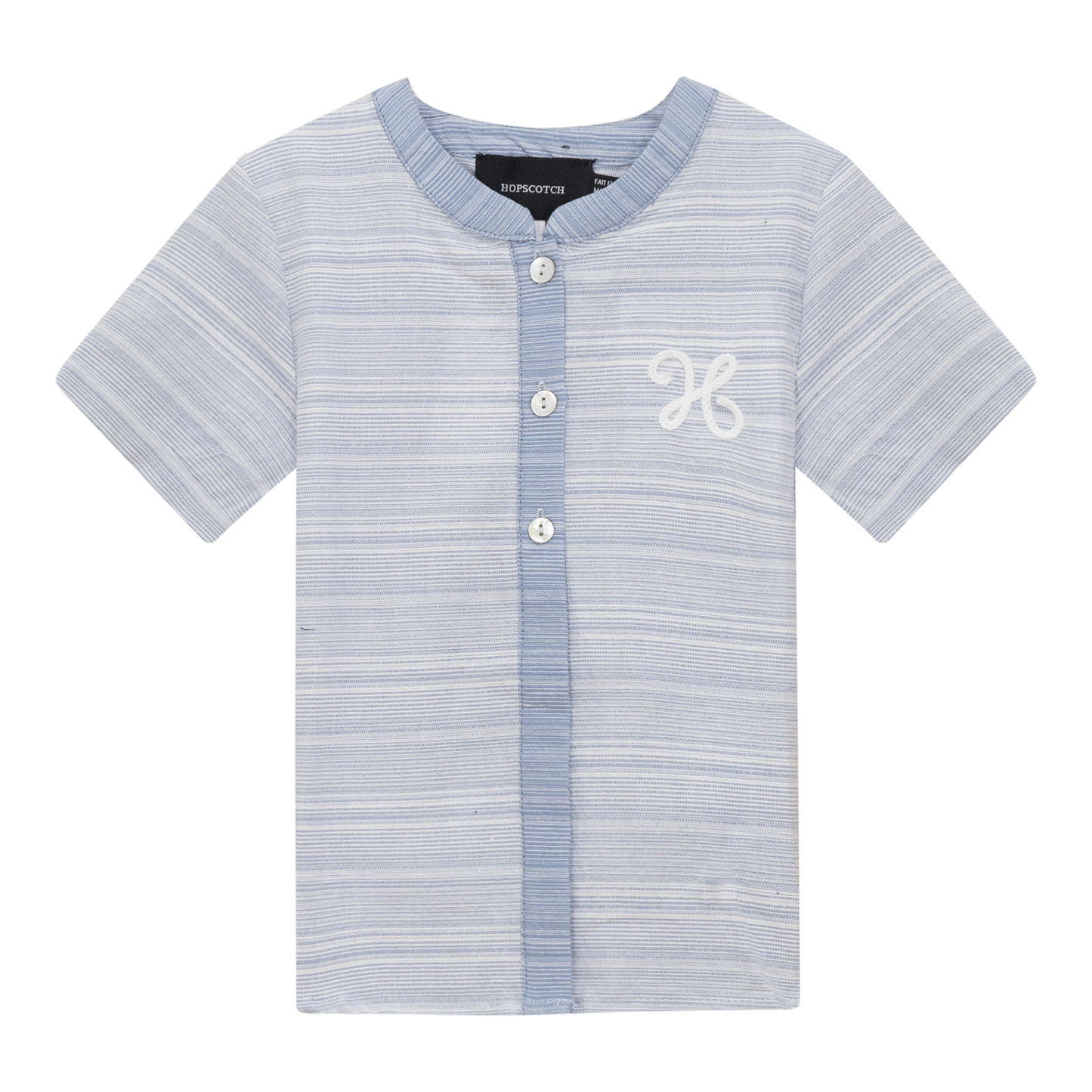 Woven Crinkle Stripe Shirt Light Blue