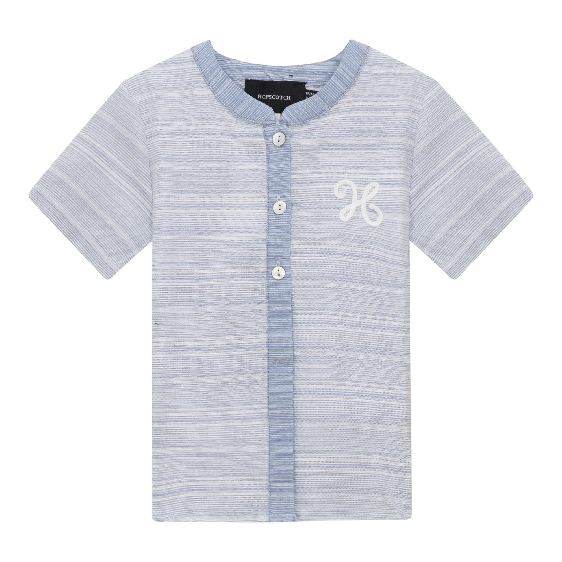 Woven Crinkle Stripe Shirt Light Blue