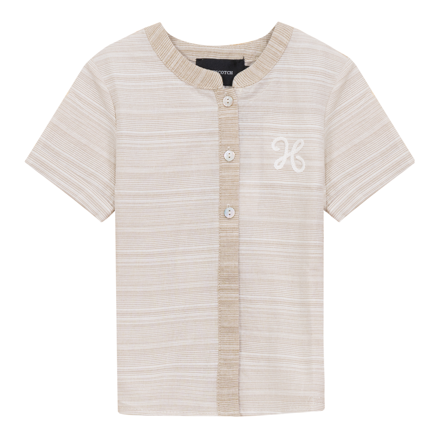Woven Crinkle Stripe Shirt Light Sand