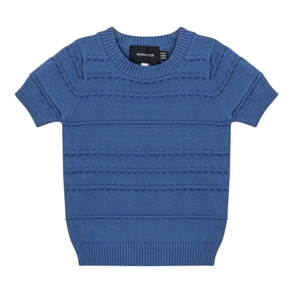 Stripe Knit Textured Sweater Indigo
