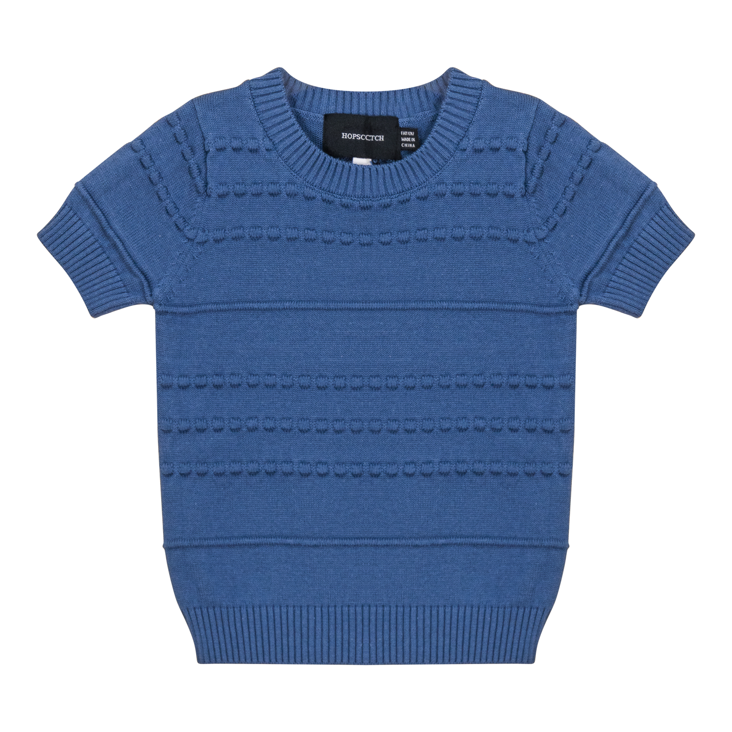 Stripe Knit Textured Sweater Indigo