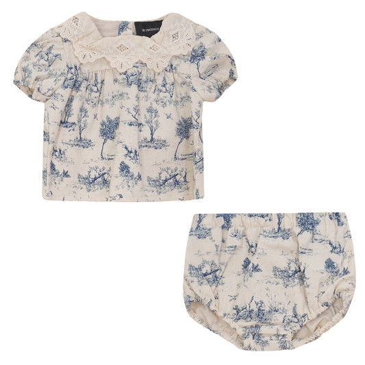 Tree Print 2Pc Set Indigo