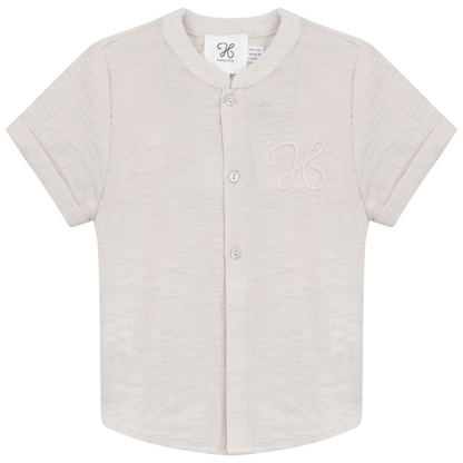 Woven Crinkle Shirt Dark Almond