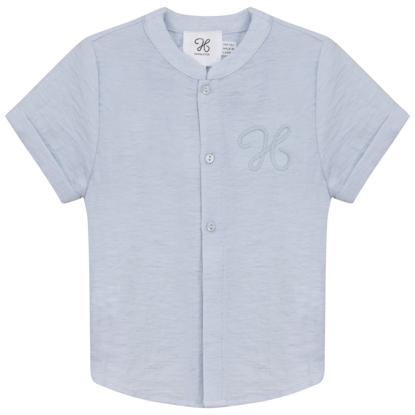 Woven Crinkle Shirt Light Blue