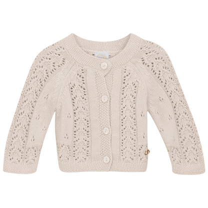 Garter Knit Cardigan Cream