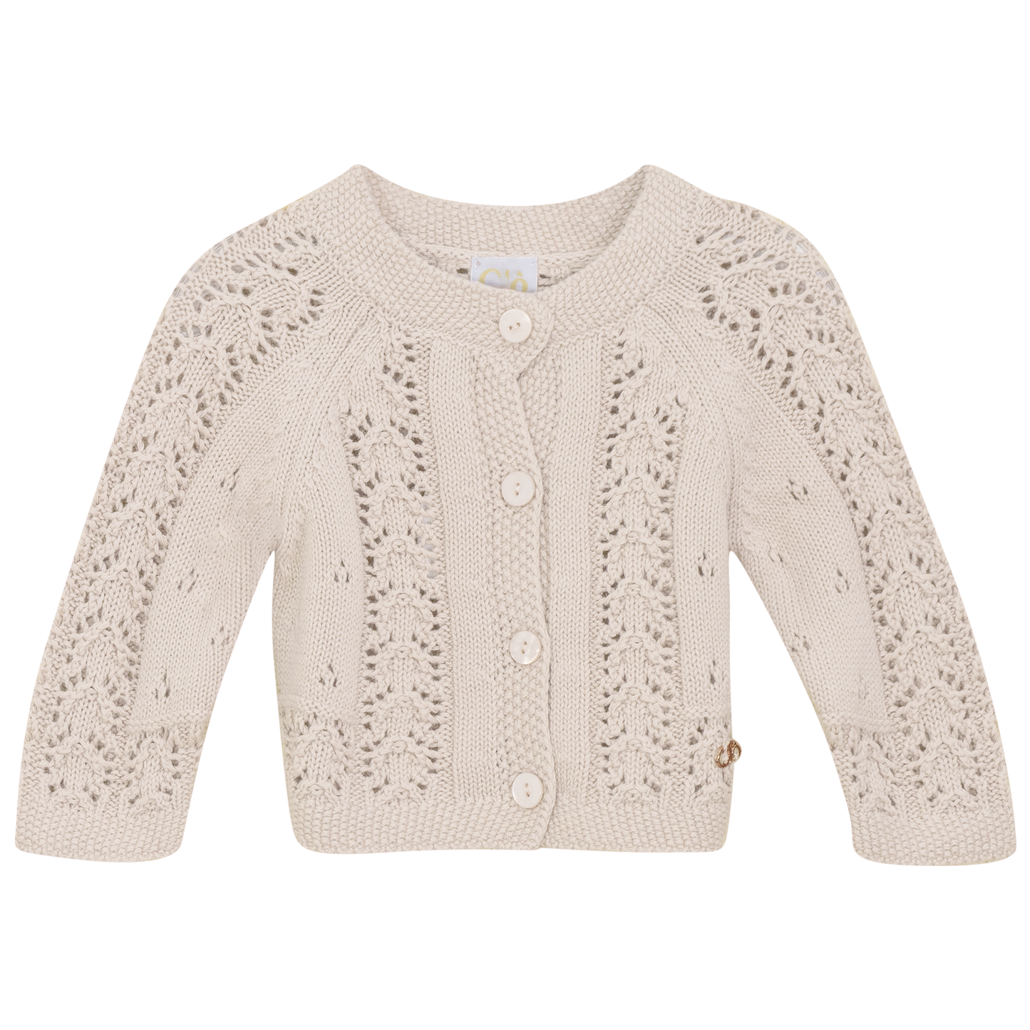 Garter Knit Cardigan Cream