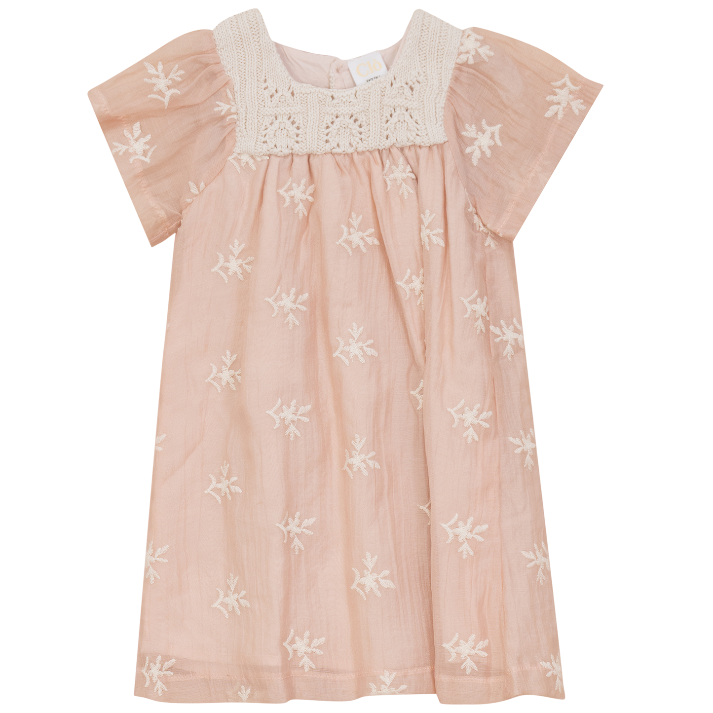 Flower Embroidered Dress Pink