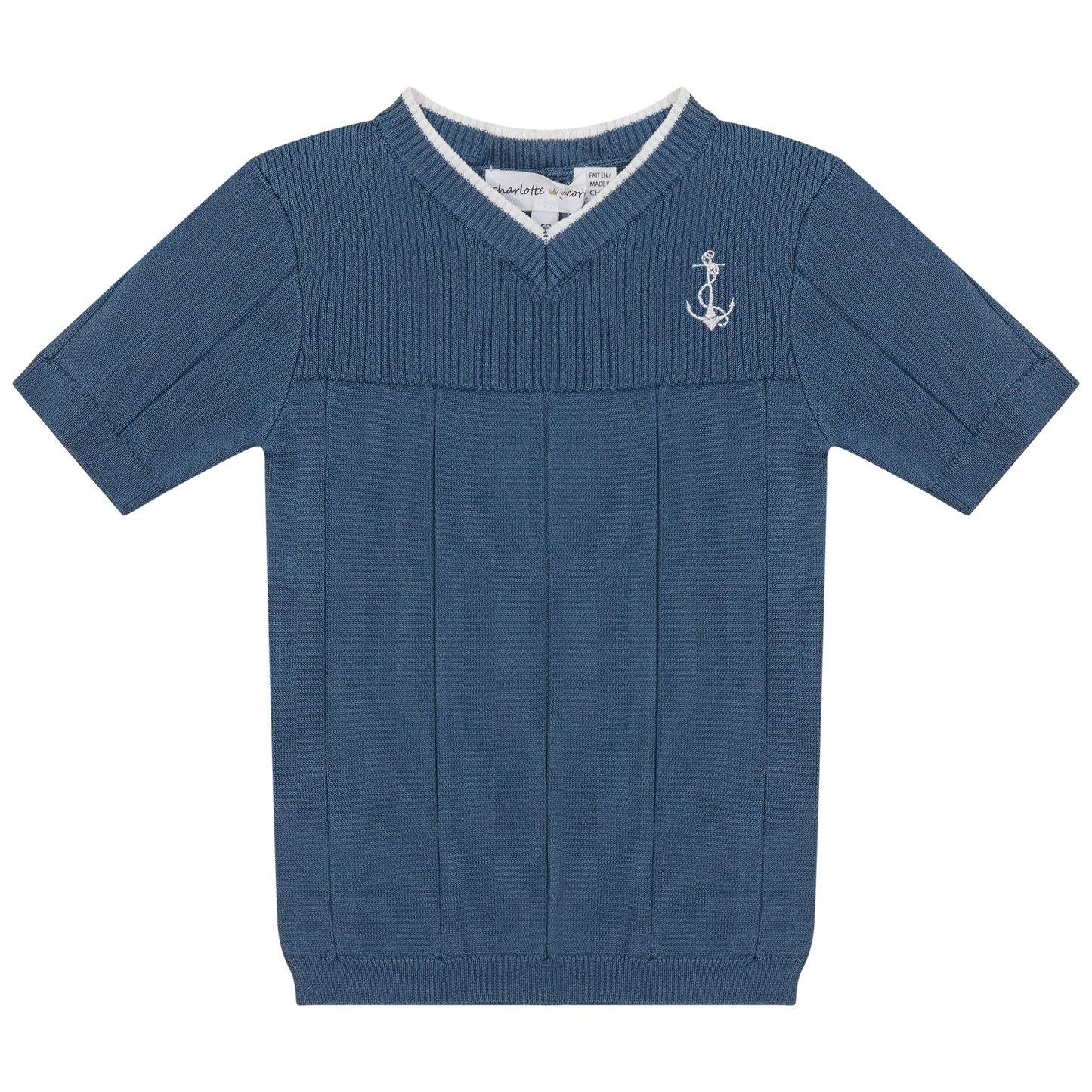 Anchor Embroidered Tshirt Sapphire