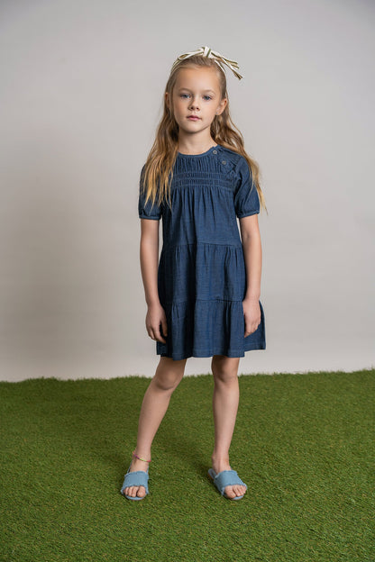 Denim Tiered Dress