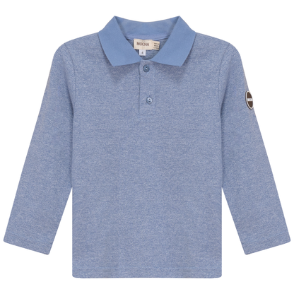 Woven long sleeve Polo Light Blue Mix