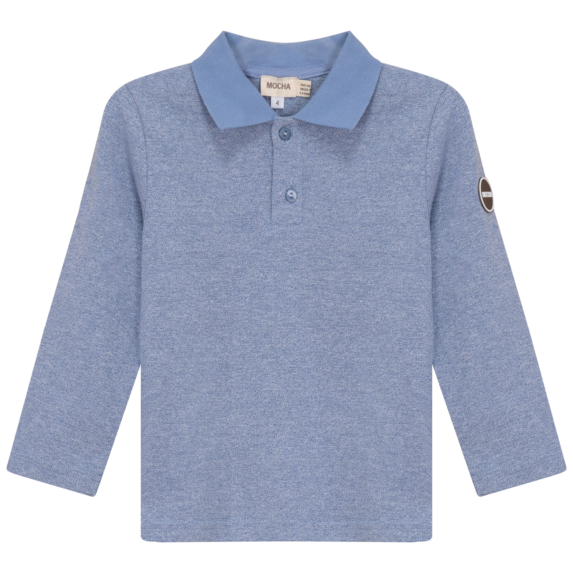 Woven long sleeve Polo Light Blue Mix