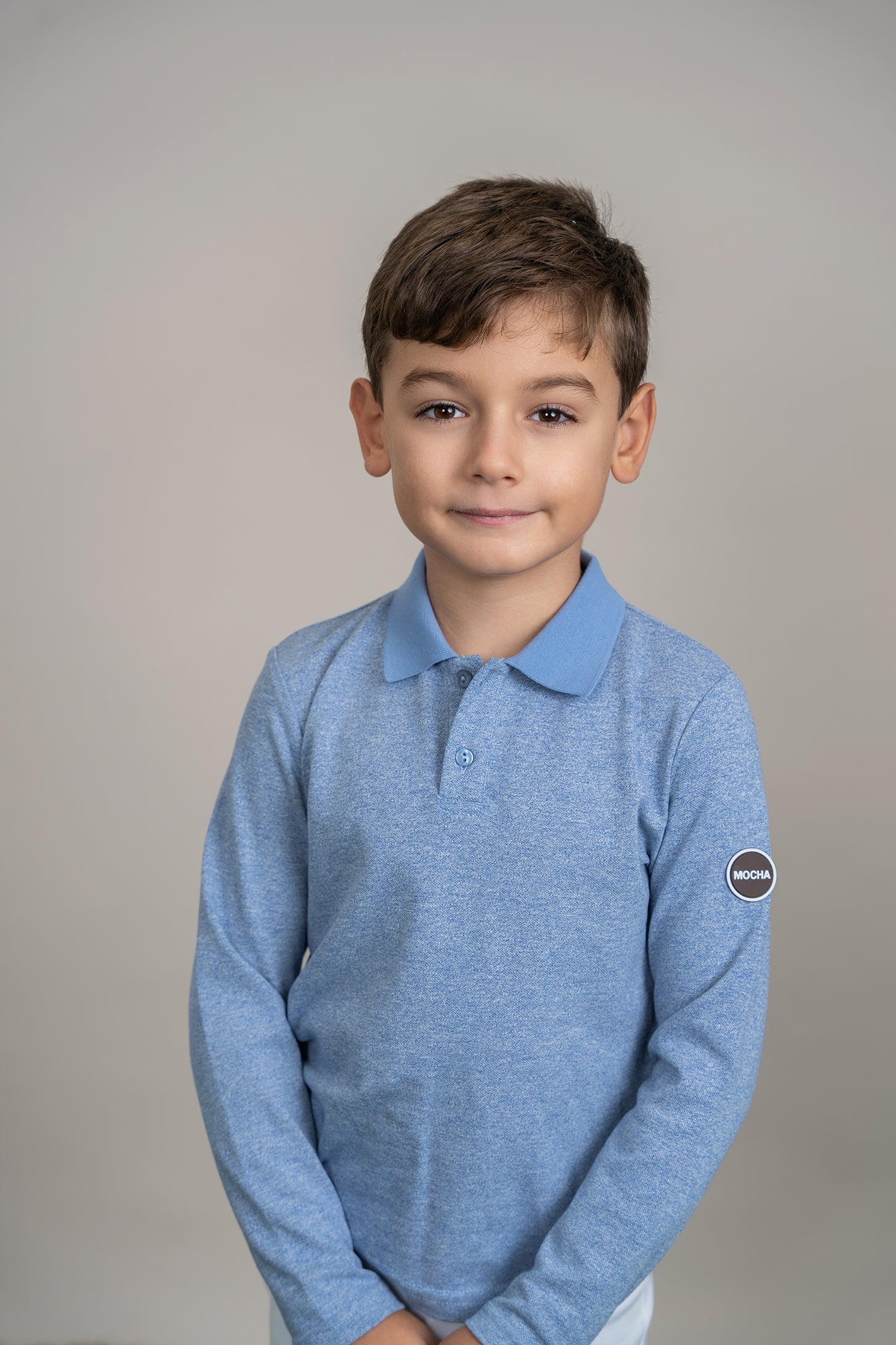 Woven long sleeve Polo