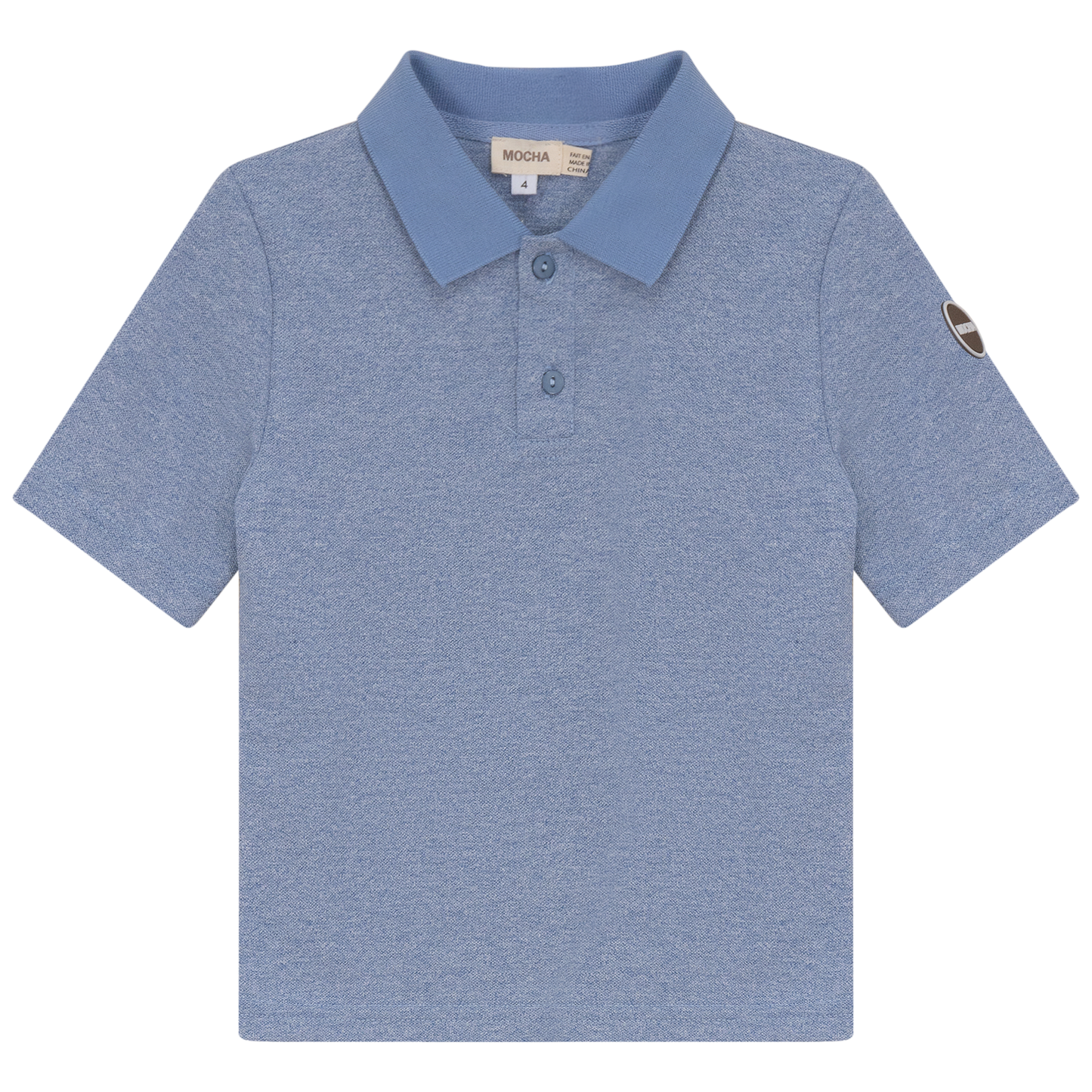 Woven Short Sleeve Polo Light Blue Mix