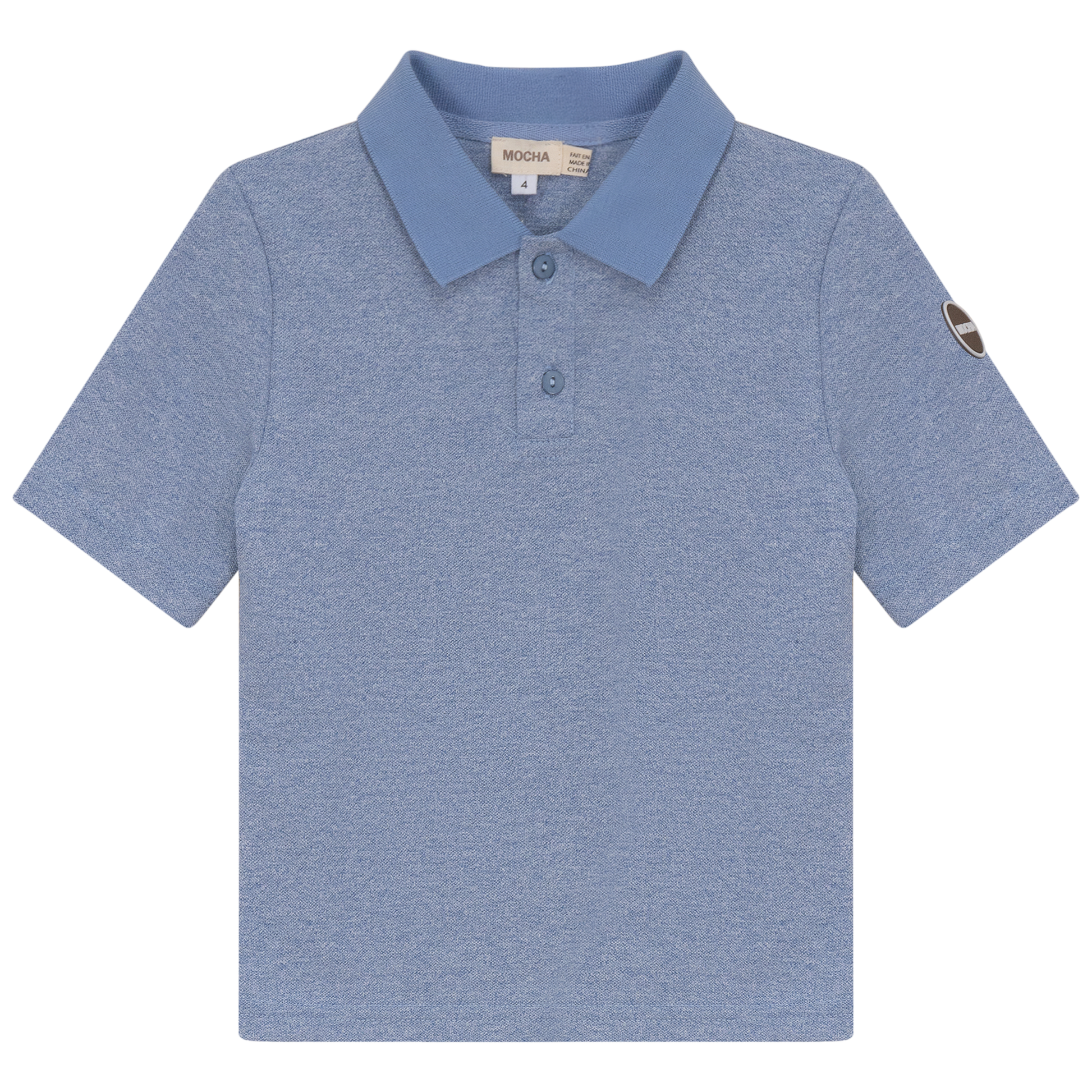 Woven Short Sleeve Polo Light Blue Mix