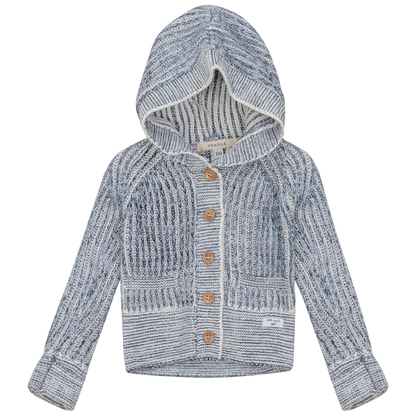 Knit Hooded Jacket Denim