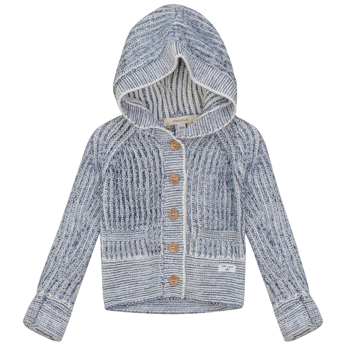 Knit Hooded Jacket Denim