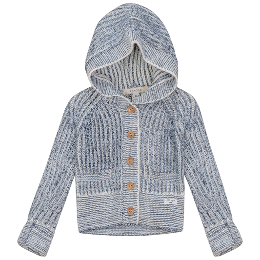 Knit Hooded Jacket Denim