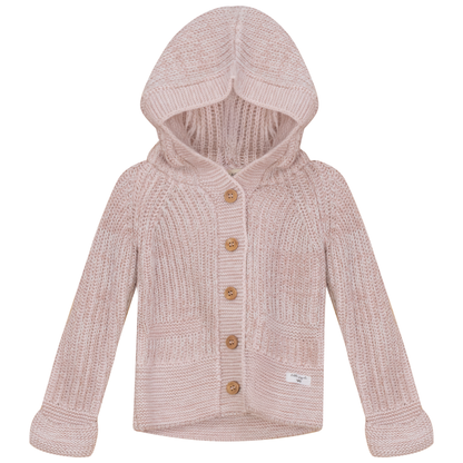Knit Hooded Jacket Pink