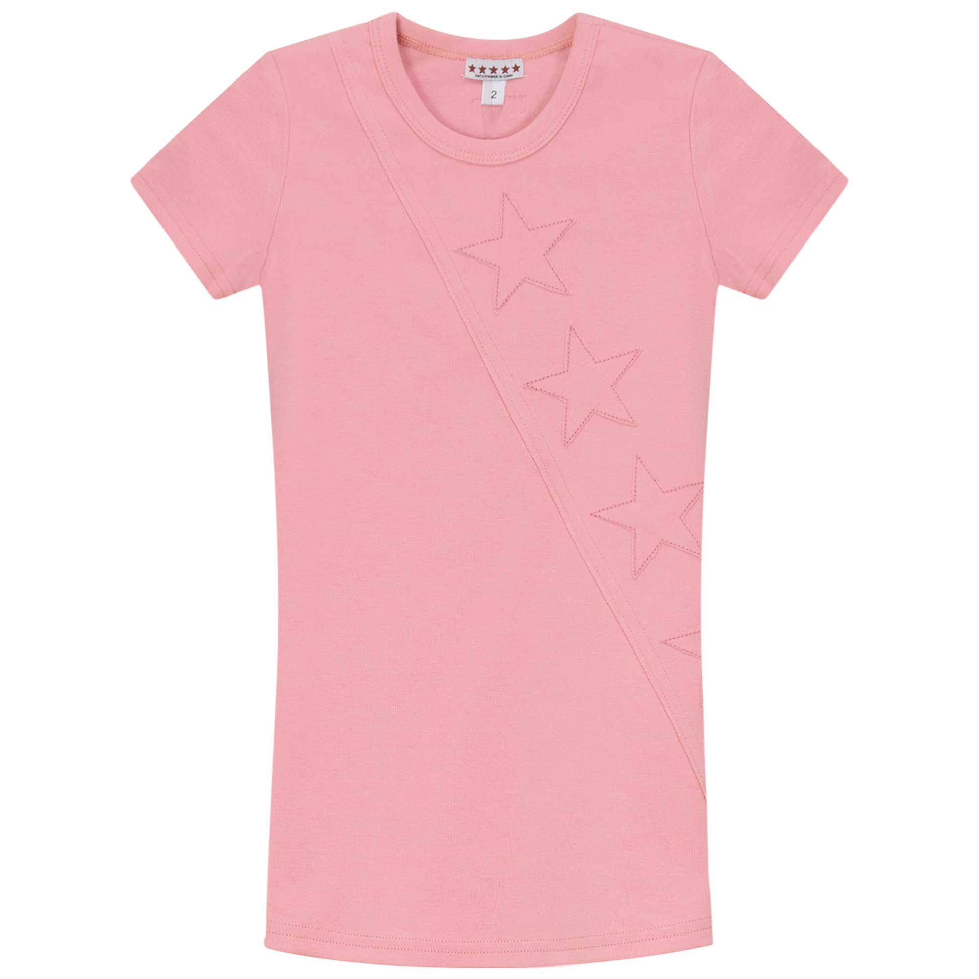 Stars Applique Dress Dark Pink