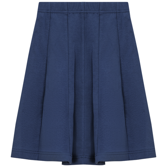 Ribbed Short Panel Skirt Navy