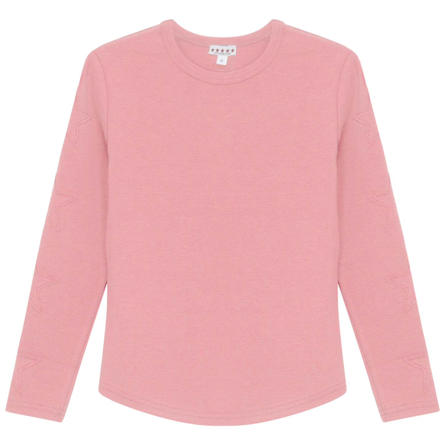 Stars Applique Rib Top Dark Pink