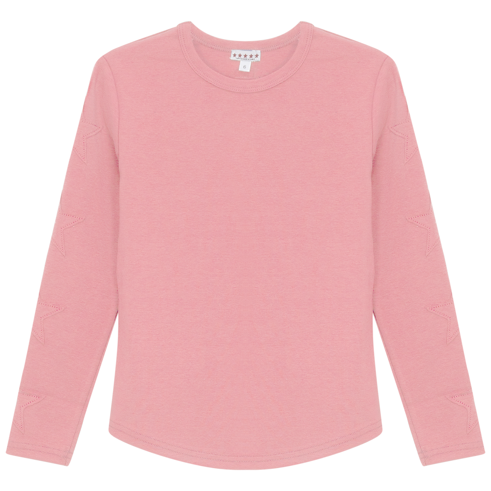 Stars Applique Rib Top Dark Pink