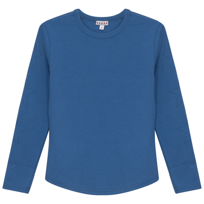 Stars Applique Rib Top Light Denim