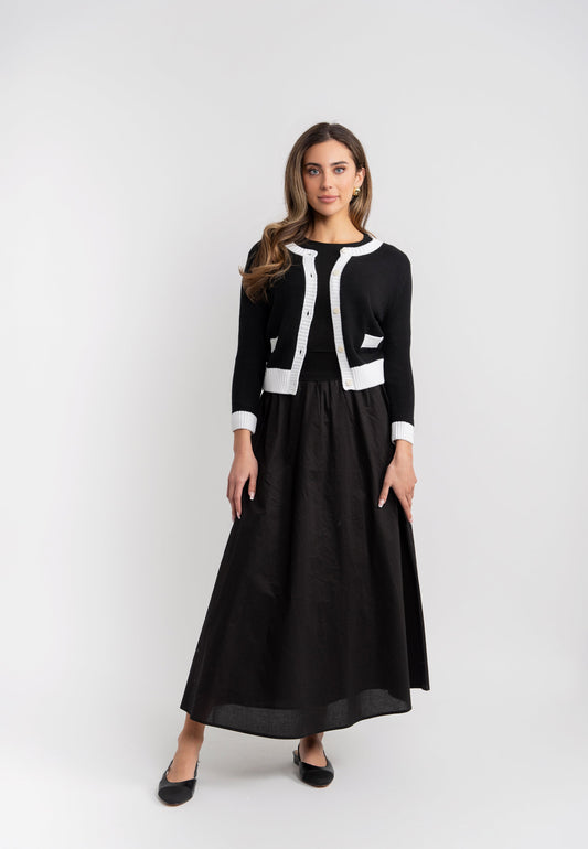 Contrast Trim Cardigan