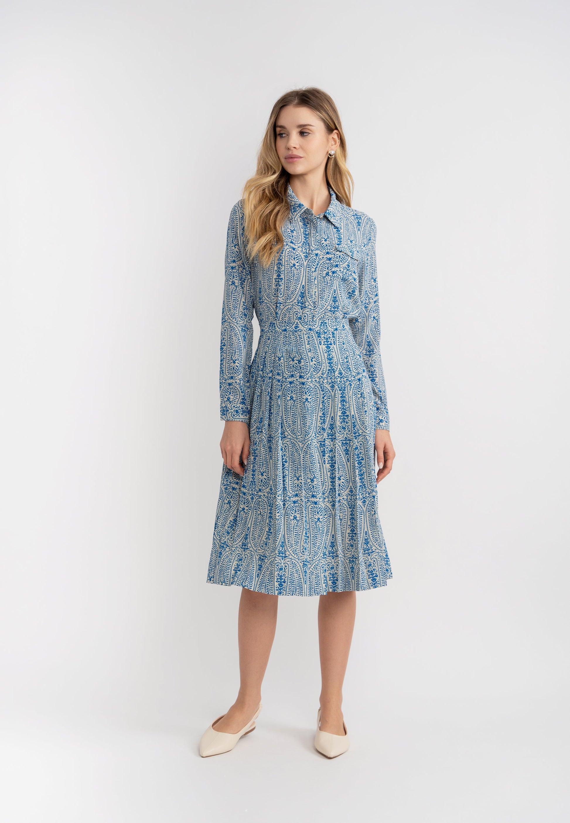 Paisley Print Pleated Skirt