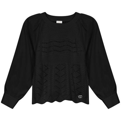 Knit Cotton Top Black