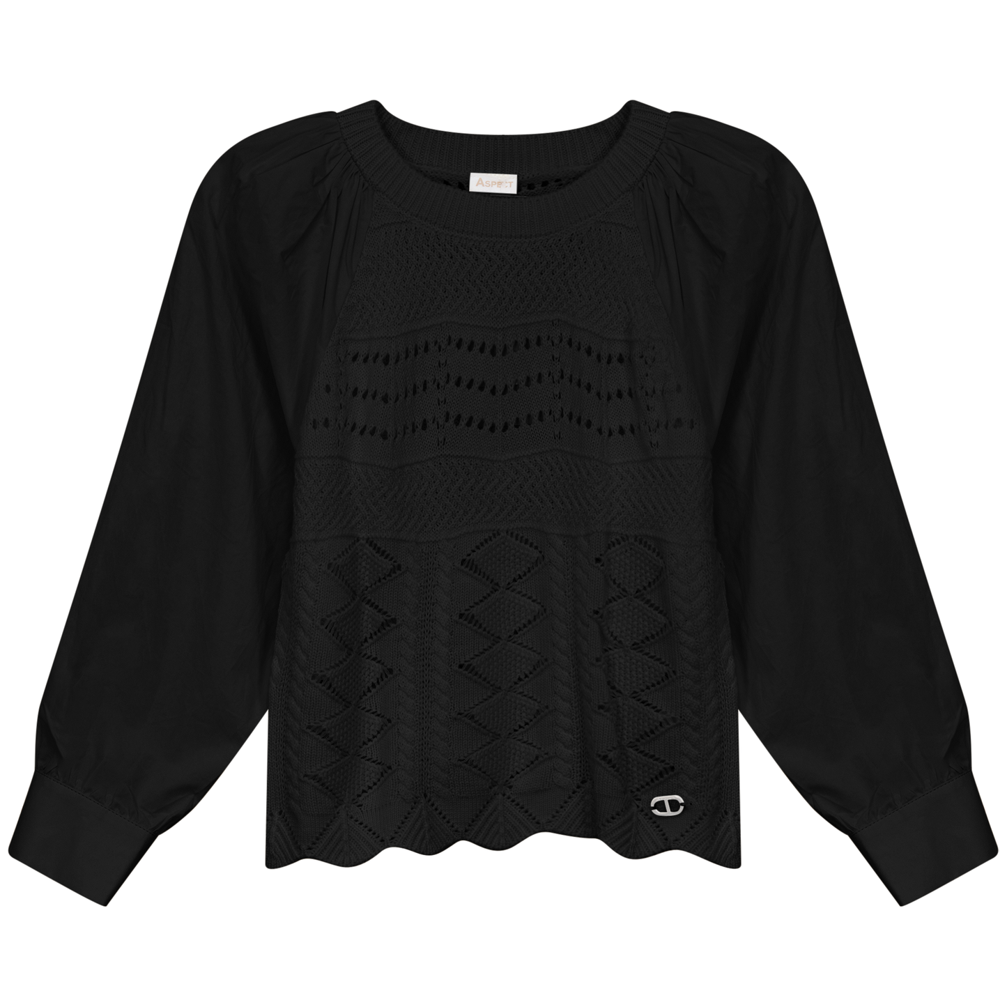 Knit Cotton Top Black