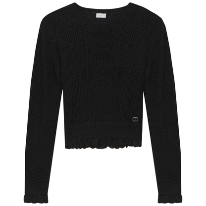 Diamond Knit Top Black