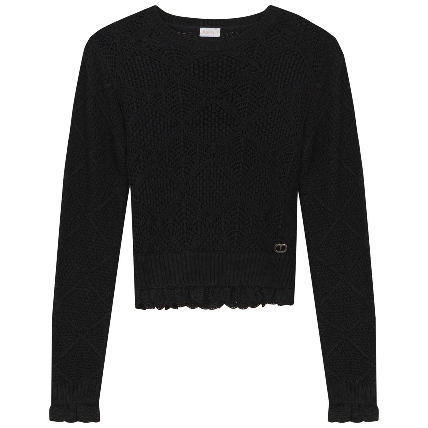 Diamond Knit Top Black