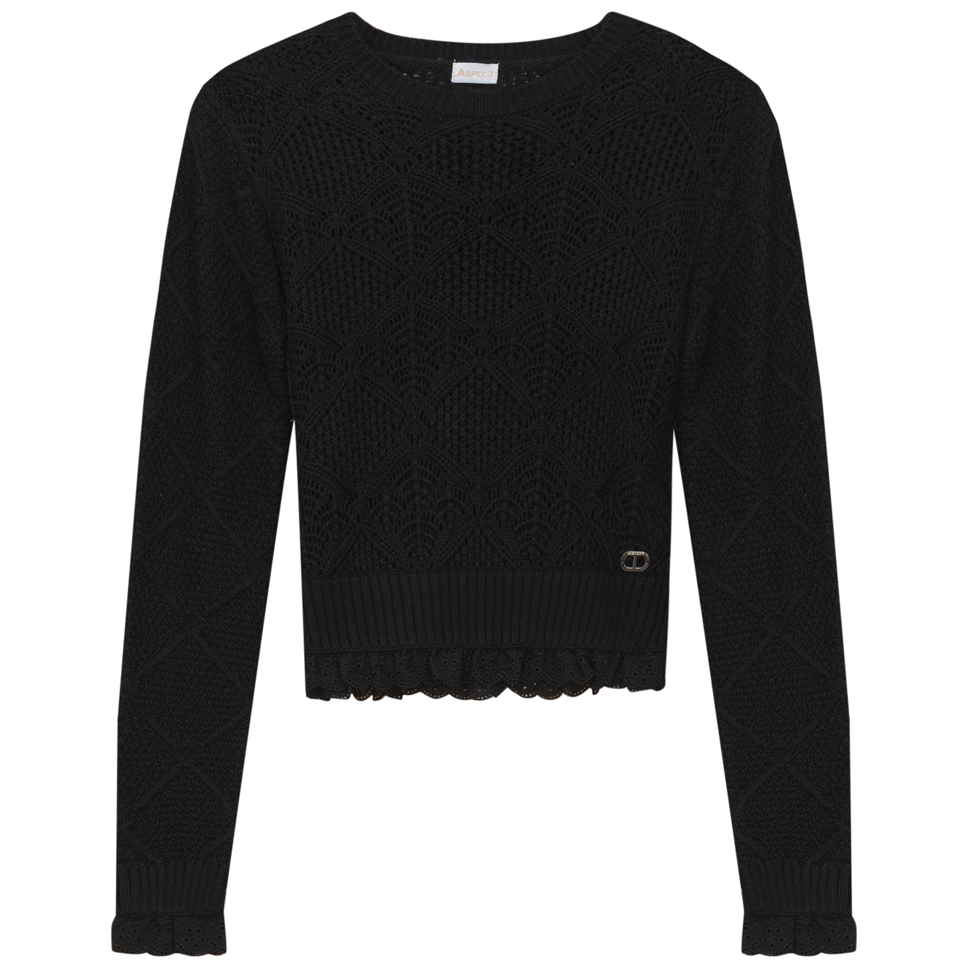 Diamond Knit Top Black