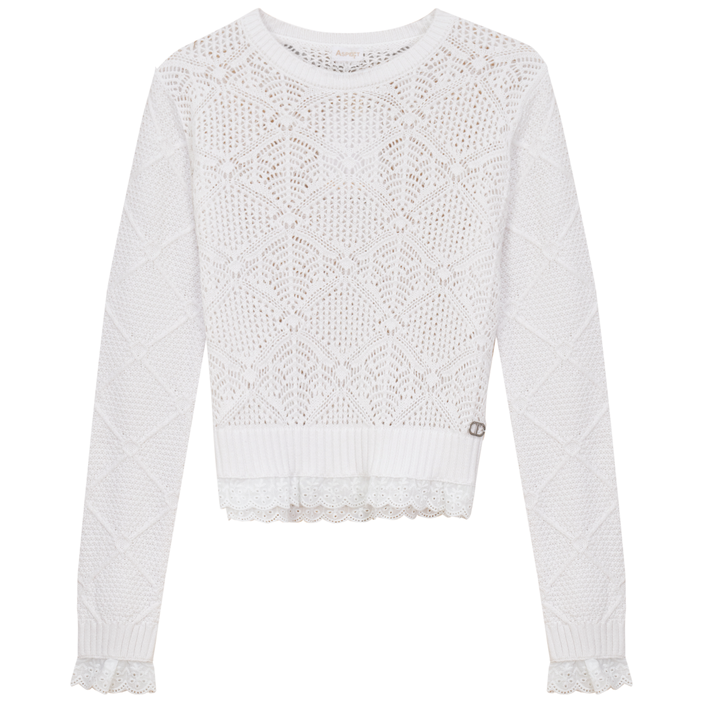 Diamond Knit Top White