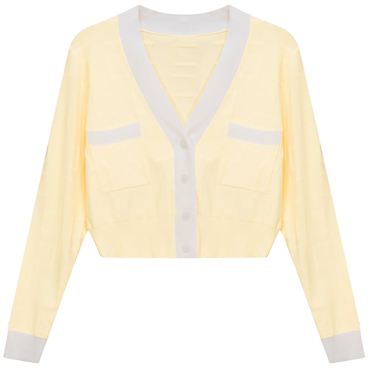 Knit Textured Cardigan Popcorn White