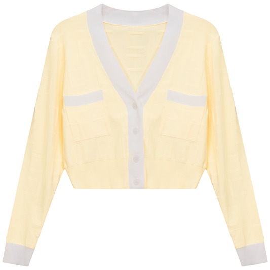 Knit Textured Cardigan Popcorn White