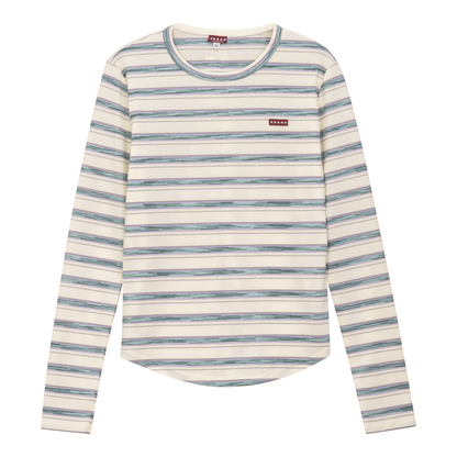 Distressed Stripe Top Sage