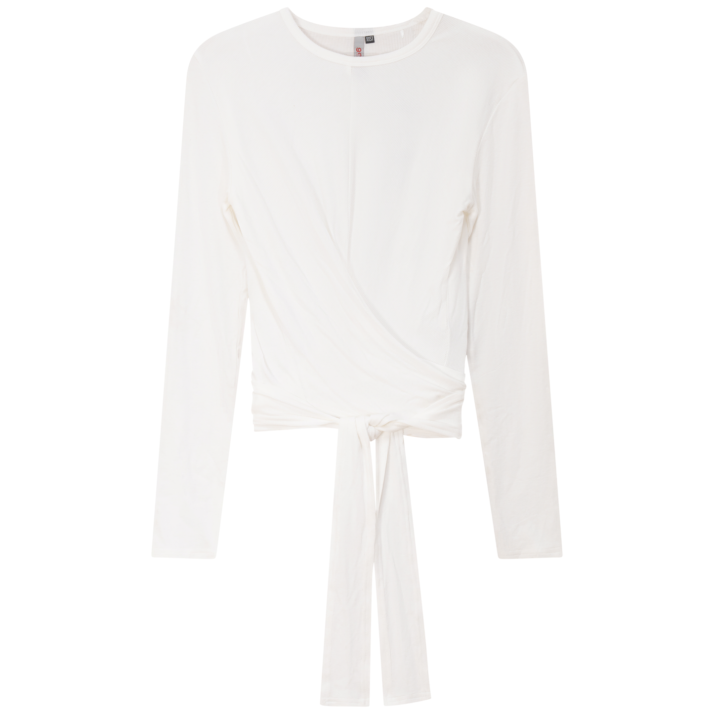 Ribbed Wrap Top White