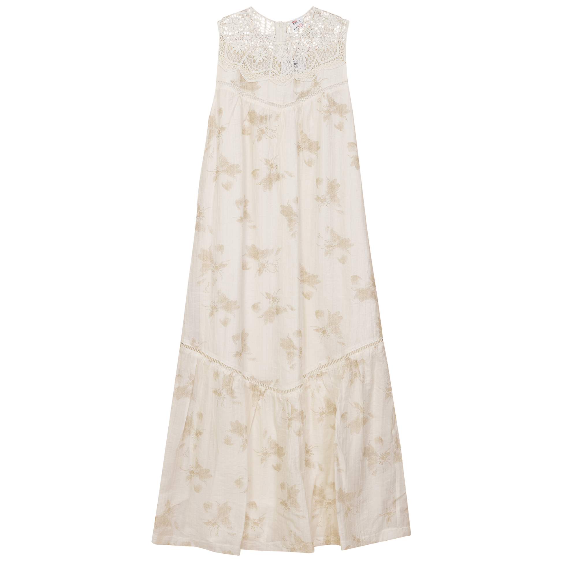 Crochet Lace Midi Jumper Off White