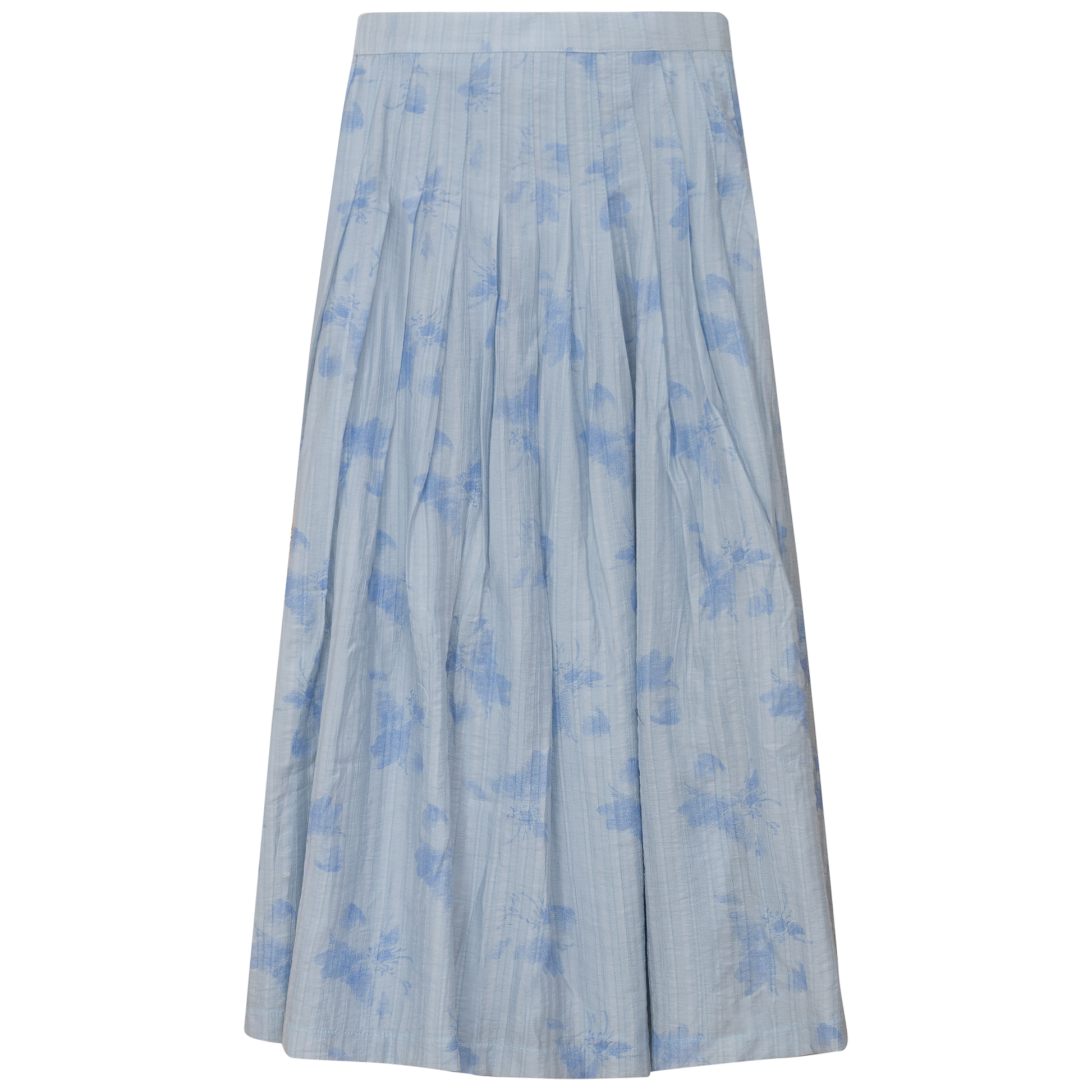 Midi Pleated Skirt Blue