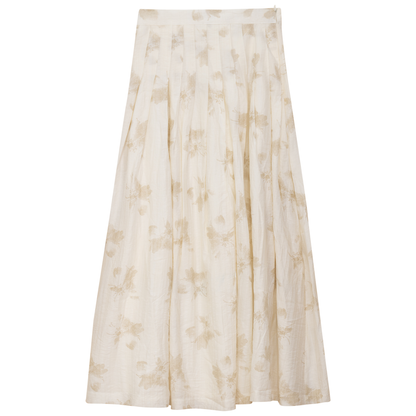 Midi Pleated Skirt Off White