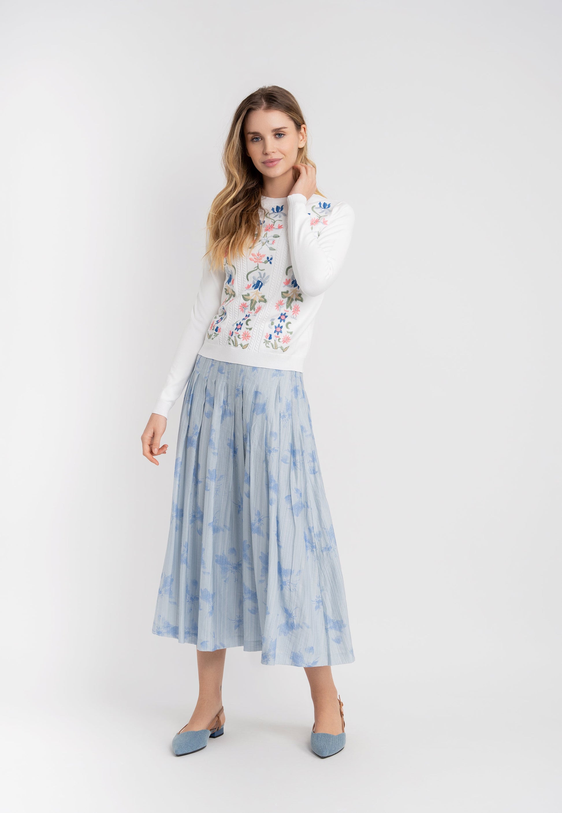 Midi Pleated Skirt