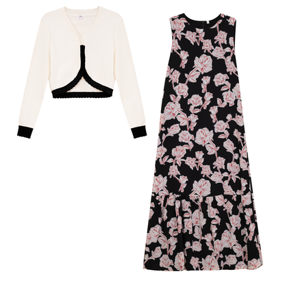 Jumper Set with Cardigan Hot Pink